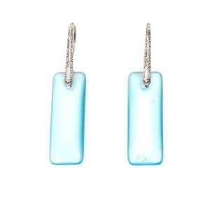 Rectangles Shape Seaglass Earrings